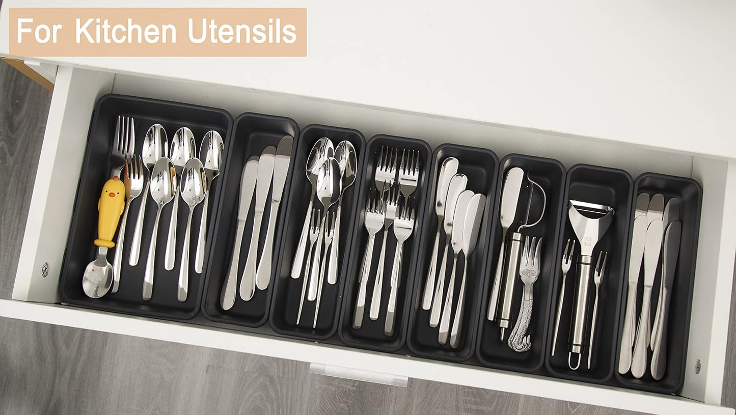Kutesna 15PCS Plastic Drawer Organizer, Versatile Desk Organizers Set