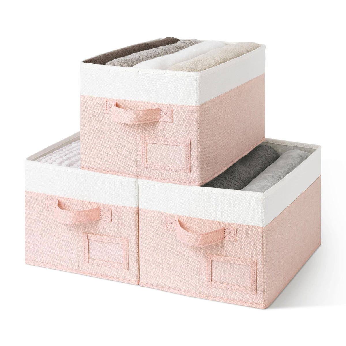 GRANNY SAYS Closet Storage Bins with Handles, Gray, Large, 3-Pack