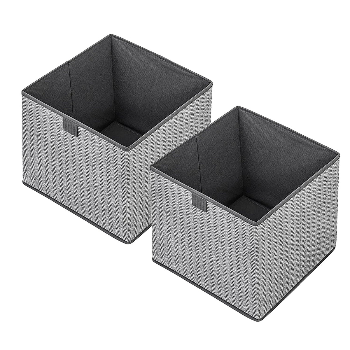 Storage Baskets, 11-Inch Woven Fabric Bins, Storage Cubes with Reinforced Handles, Organizer Bins for Closet Shelves, Foldable, for Toys, Clothes, Natural Beige (2PCS/Beige-11*11*7.8inch)