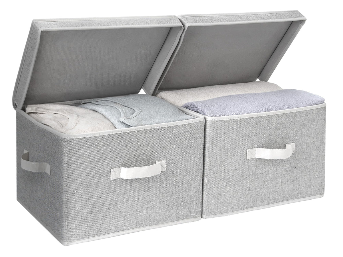 StorageWorks Fabric Storage Bins with Lids, Closet Storage Bins