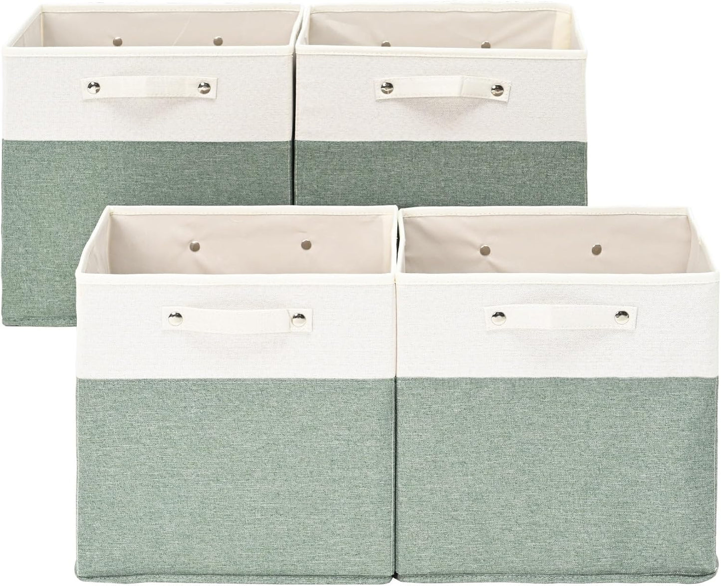 FinishingBo 13x13x13 Storage Cube Bins 4 Pack, Cube Shelf Baskets