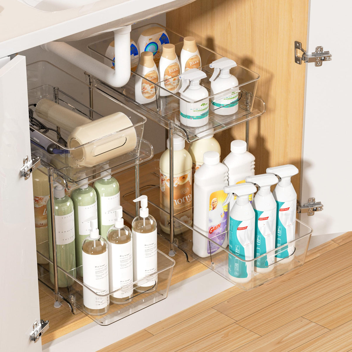 Vtopmart 4 Pack Pull Out Bathroom Under Sink Organizer (S-Standard)