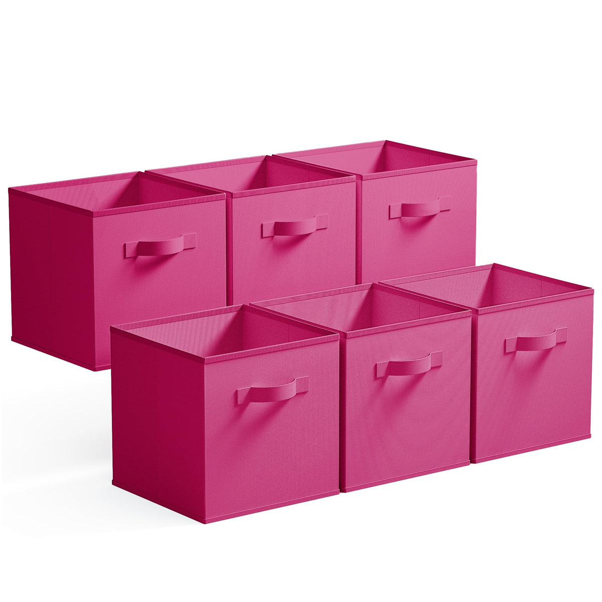 GRANNY SAYS 11 Inch Cube Storage Bins, 6-Pack Storage Cube Organizer, Pink