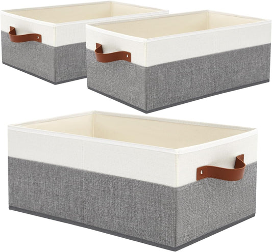 3 Pack Large Capacity Storage Bins Closet Organizer for Shelves