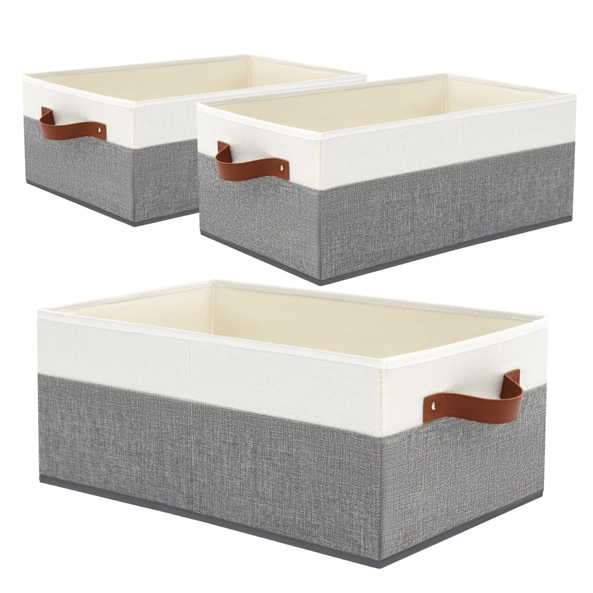 3 Pack Large Capacity Storage Bins Closet Organizer for Shelves