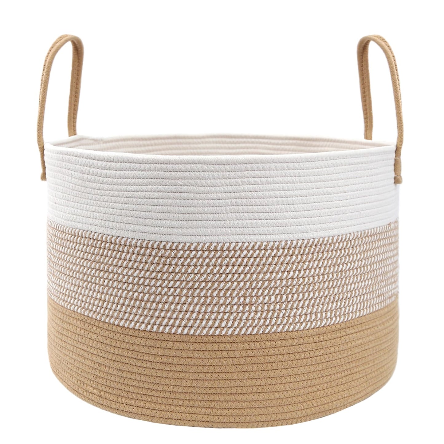 JMvicyroam 65L Extra Large Machine Washable Cotton Rope Blanket Basket