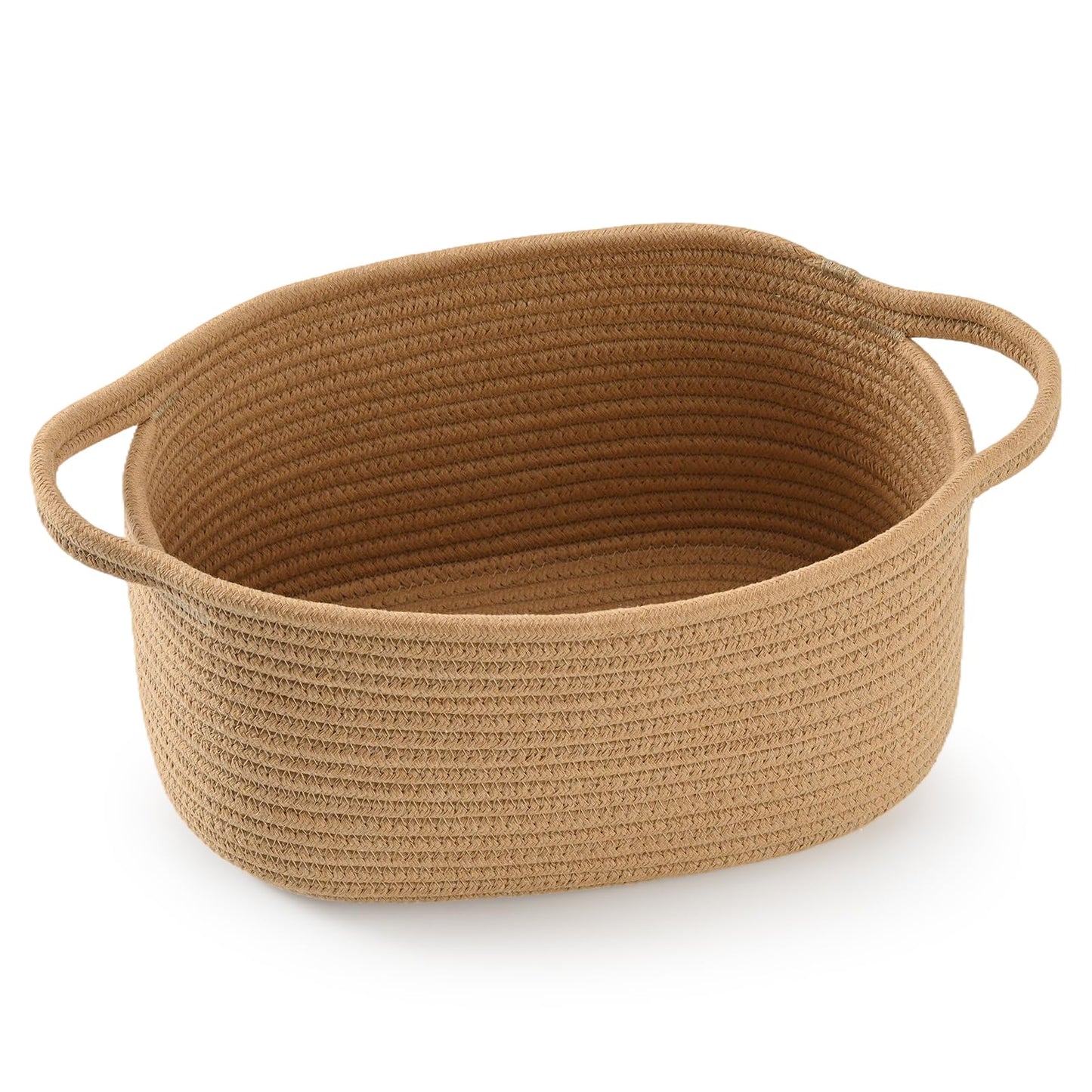 Happyiren Medium Woven Cotton Rope Basket, Empty DIY Gift Basket for Burr