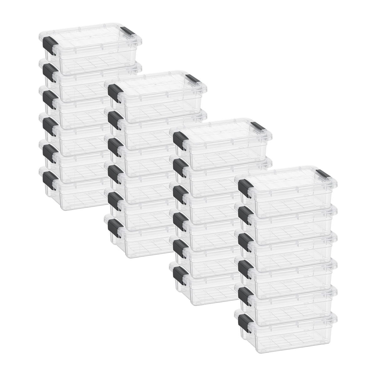 Superio Clear Plastic Storage Bins with Lid, 4.5 Quart Box, Organizing Containers, Stackable Plastic Tote for Home, Garage, Dorm, School, and Office