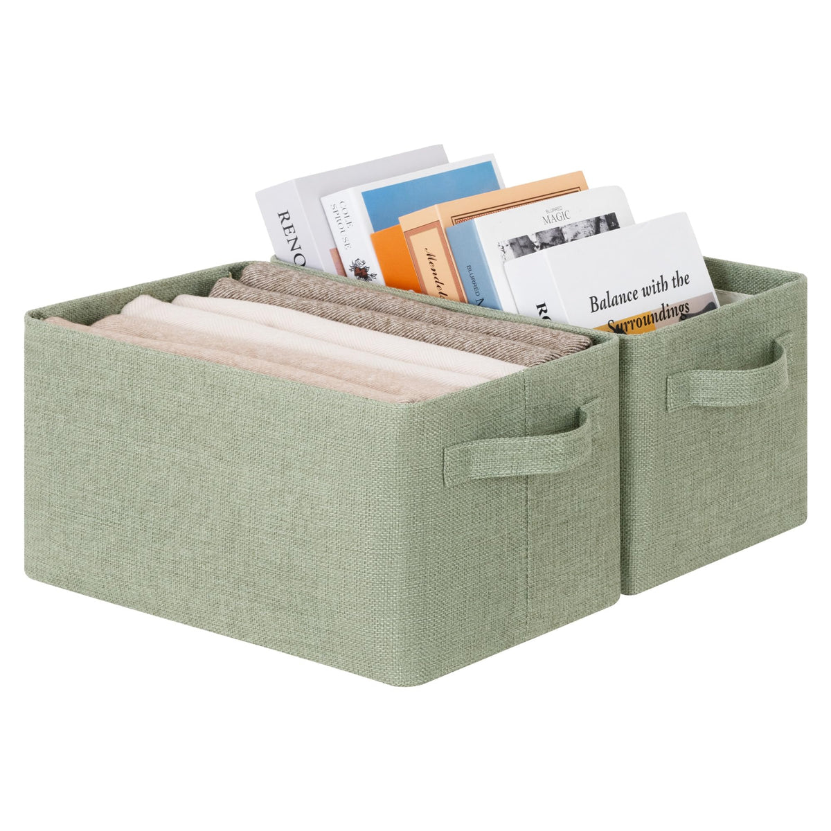 GRANNY SAYS Storage Basket for Shelves, Storage Bins, Light Taupe, 2-Pack