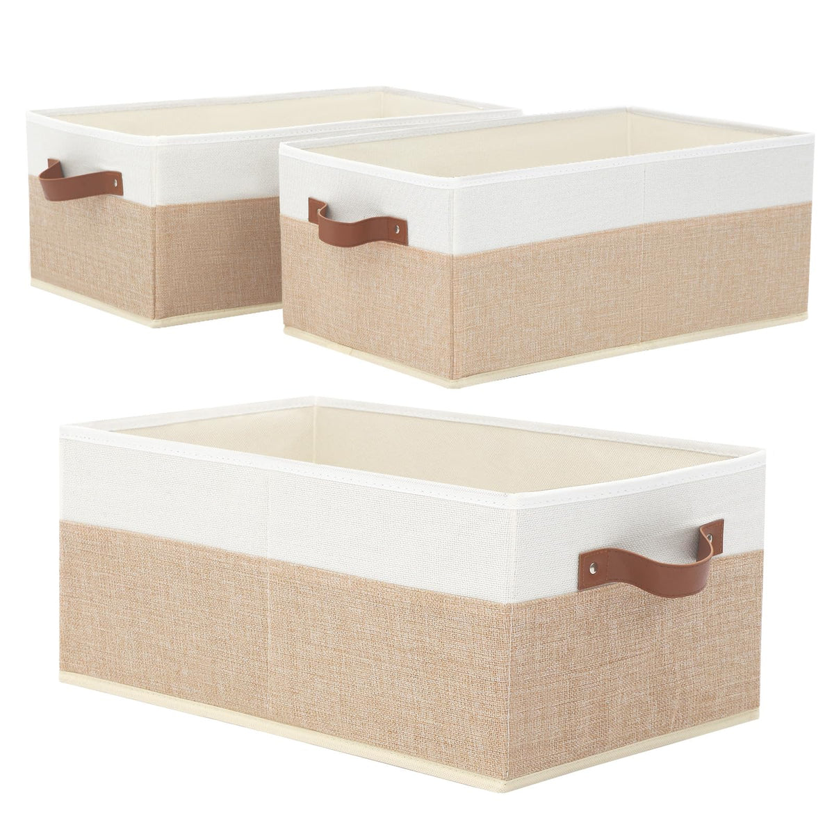 3 Pack Large Capacity Storage Bins Closet Organizer for Shelves