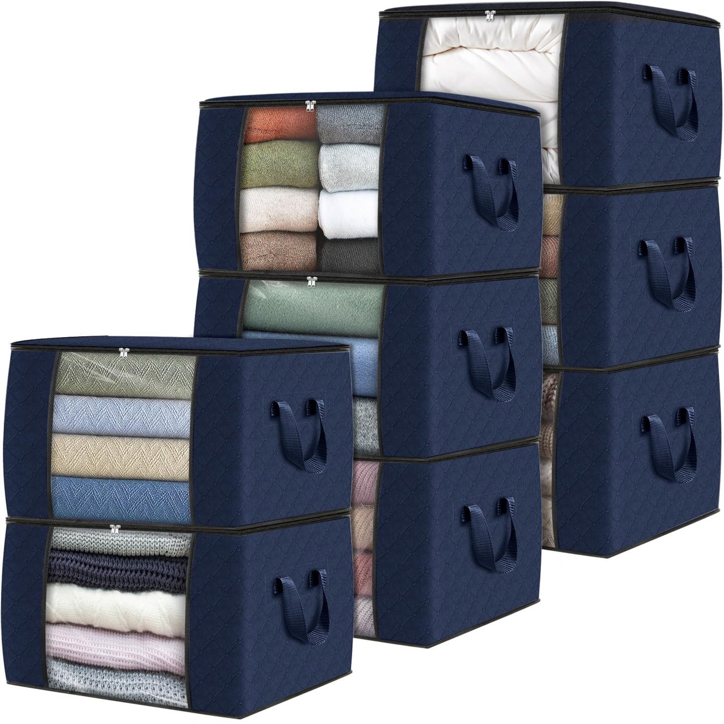 Fab totes 6 Pack Storage Bags for Clothes Blanket Storage Bins with Lids