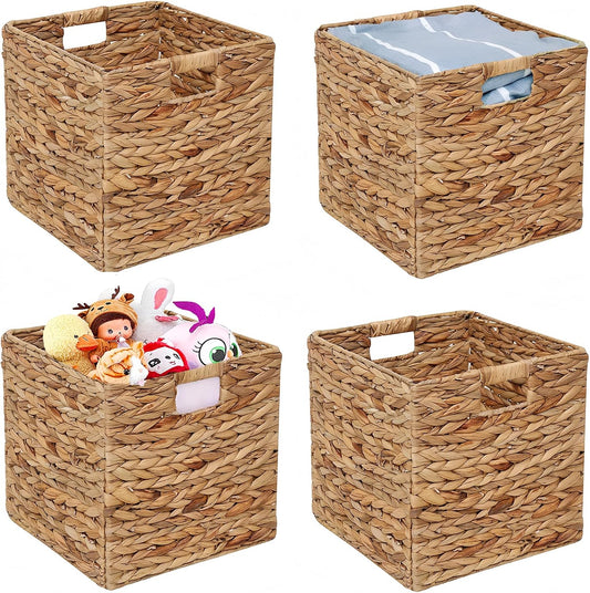 11x11in Storage Baskets 4 Pcs Storage Bins for Shelves,Laundry Organizers