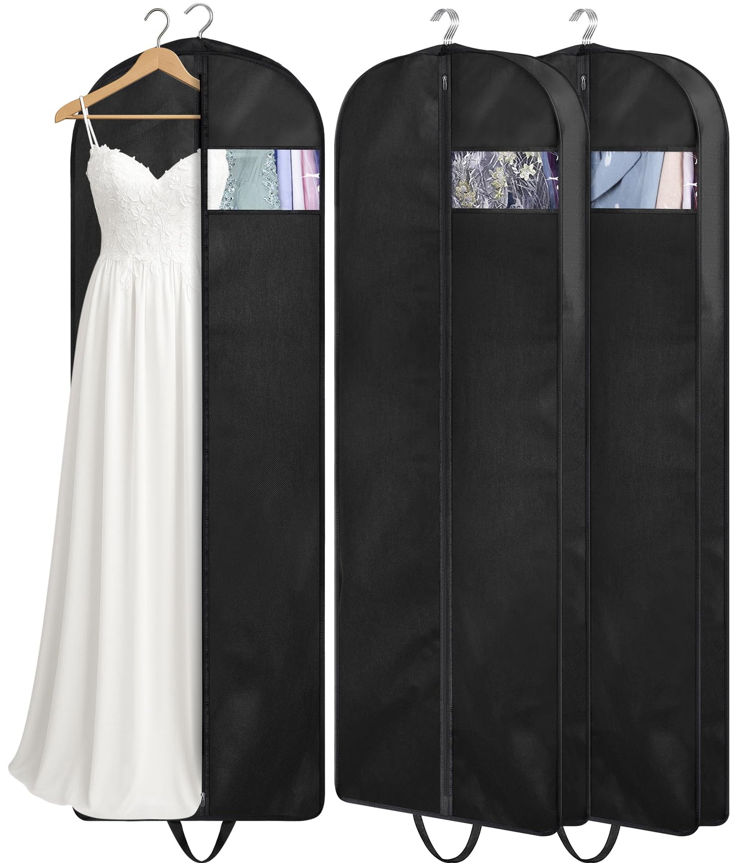 KIMBORA 43" Suit Bags for Closet Storage and Travel, Gusseted Hanging Garment Bags for Men Suit Cover With Handles for Clothes, Coats, Jackets, Shirts（3 Packs）