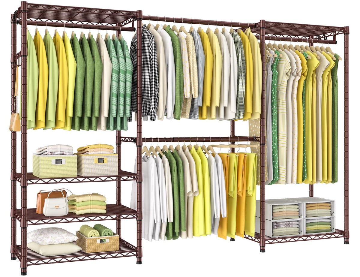 Ulif E1 Heavy Duty Closet Garment Rack, Easy to Assemble Wardrobe, Black