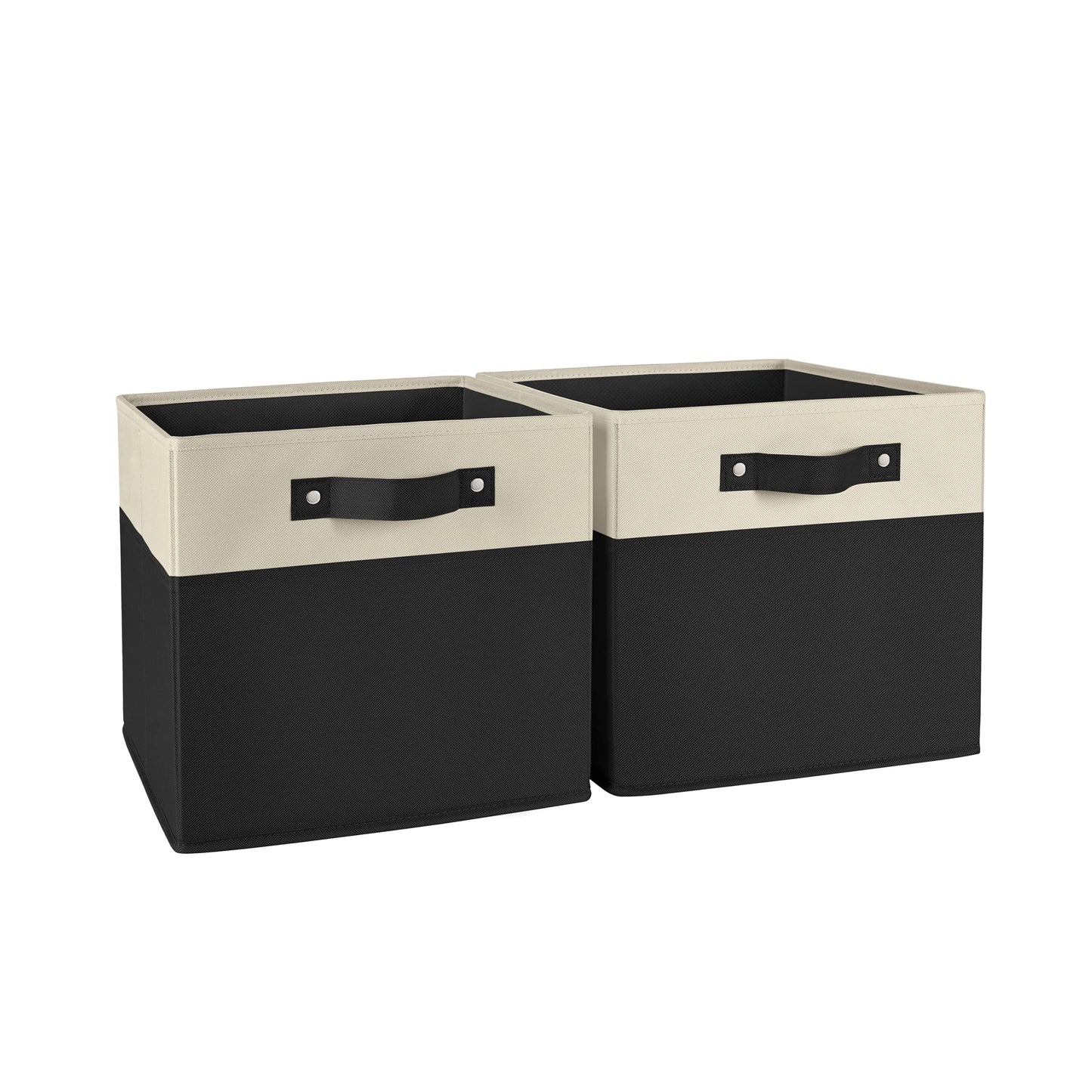 RiverRidge Two-Tone Folding Storage Bins - 2-pack of 10in Tall Taupe Cubes