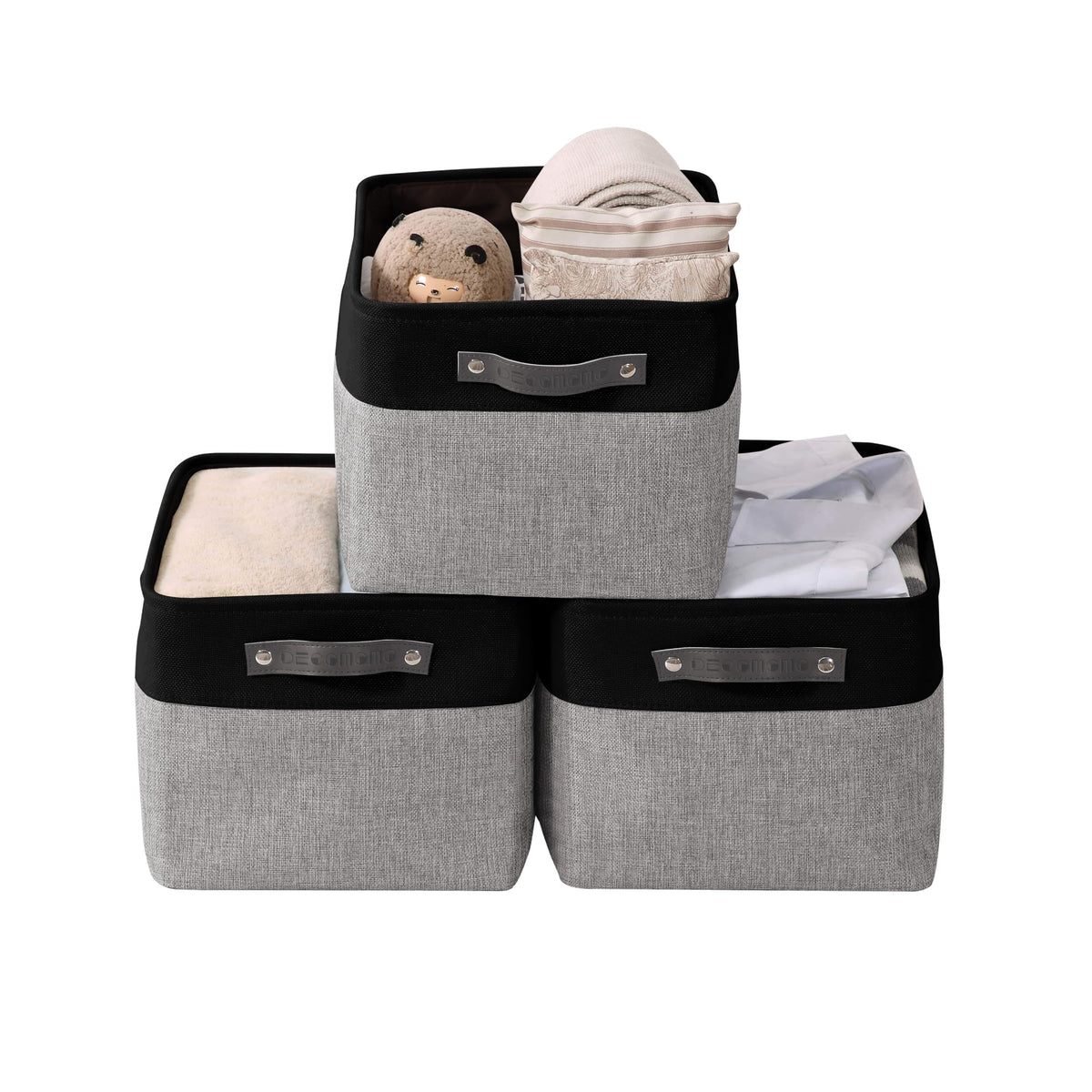 DECOMOMO Storage Bins, Large Fabric Storage Baskets for Shelves 3 Pack