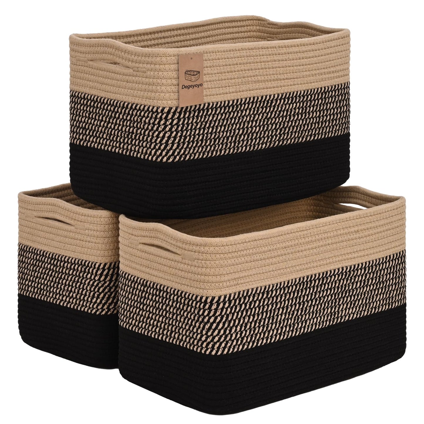 Baskets for Organizing,Storage Baskets,3 Pack Baskets for Shelfves,15"×10"×9" Woven Basket,toy storage bins,bins for organization