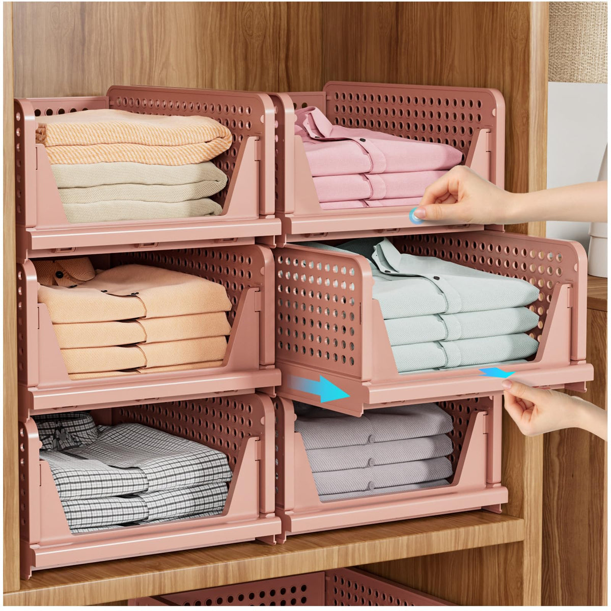 SNSLXH 5 Pack Closet Organizer Basket, Closet Organizers and Storage, Green