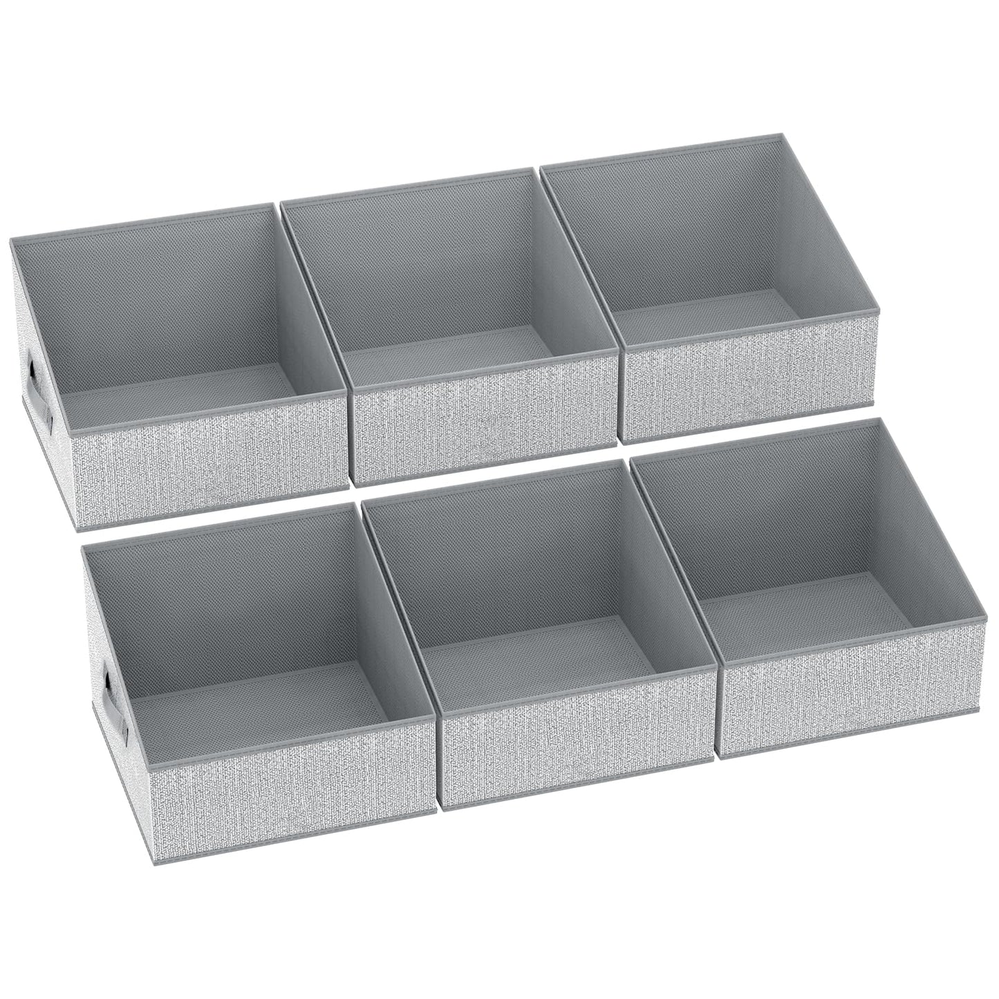 DIMJ Closet Storage Bins - Fabric Storage Baskets for Shelves, Collapsible Closet Organizers and Storage with Handles, Trapezoid Shelf Organization Storage Cubes for Purse, Toys, Books, Towel, Socks