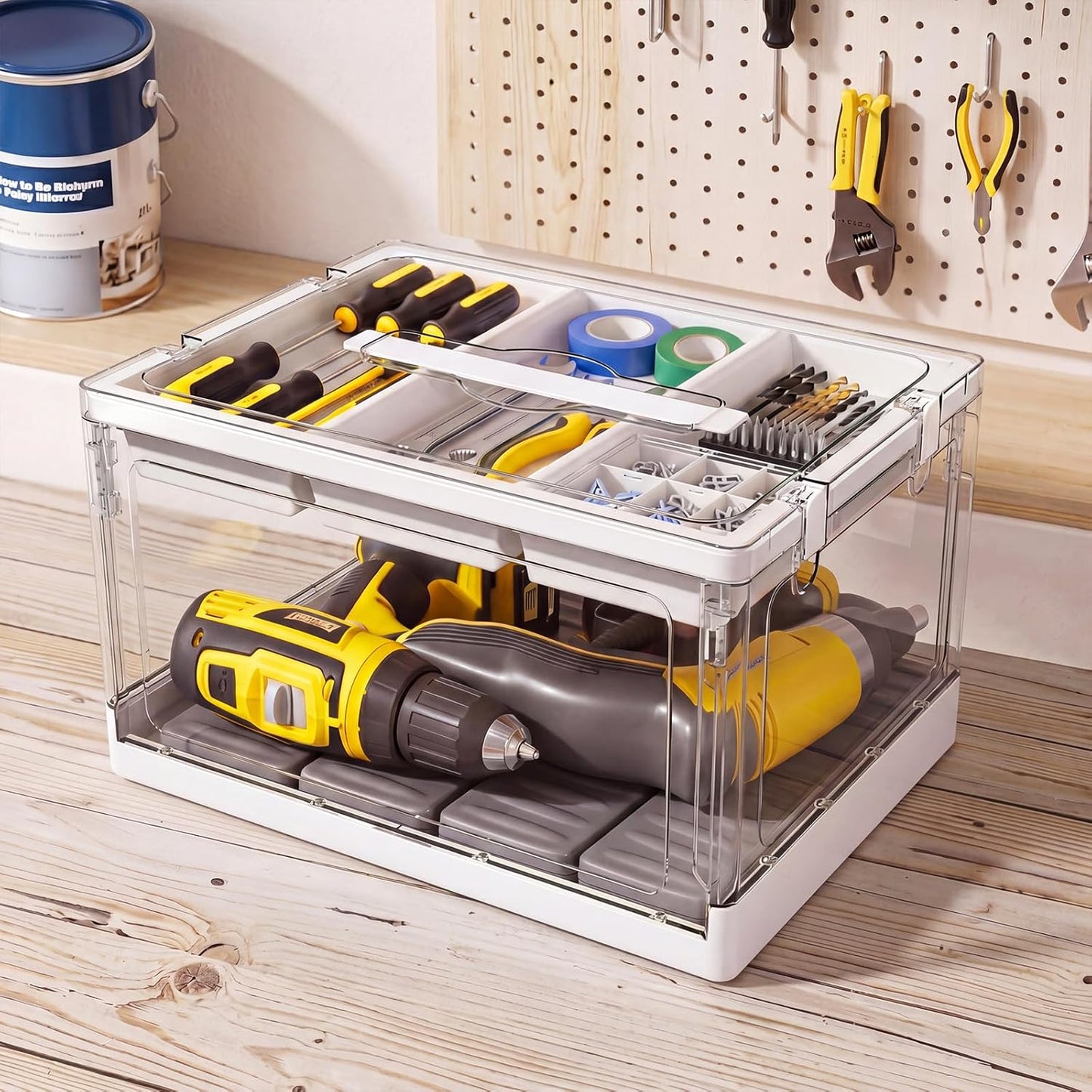 24QT 2Packs Clear Craft Organizers and Storage with Trays