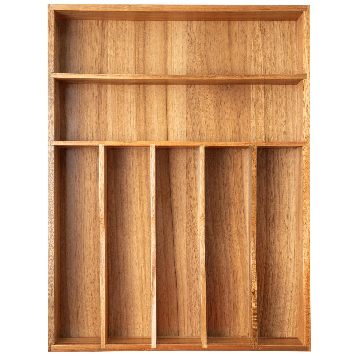 Besilord Silverware Organizer Kitchen Drawer Organizer Utensil Organizer Bamboo Silverware Holder Cutlery Organizer in Drawer Flatware Organizer Tray(5 slots, Natural