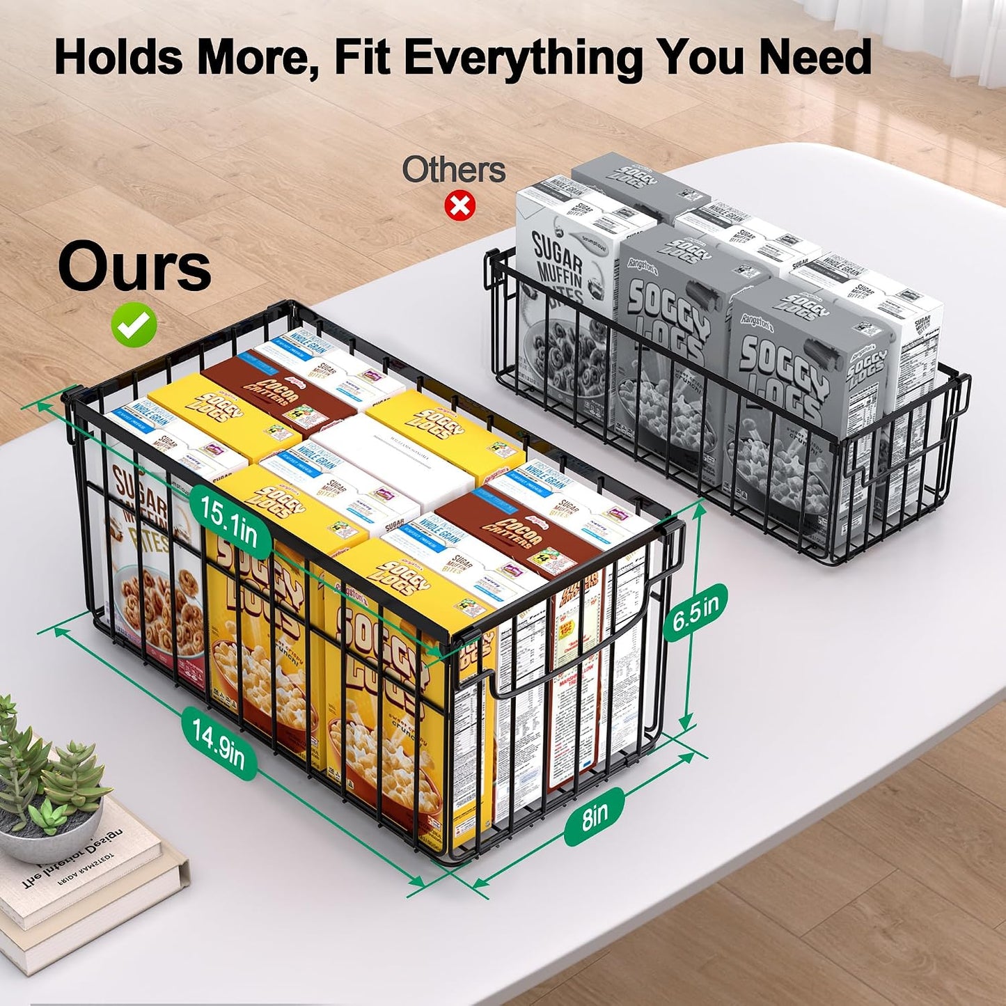 Freezer Organizer Bins, 4 Pack Big Baskets for 5/ 7 Cu.FT Deep Freezer