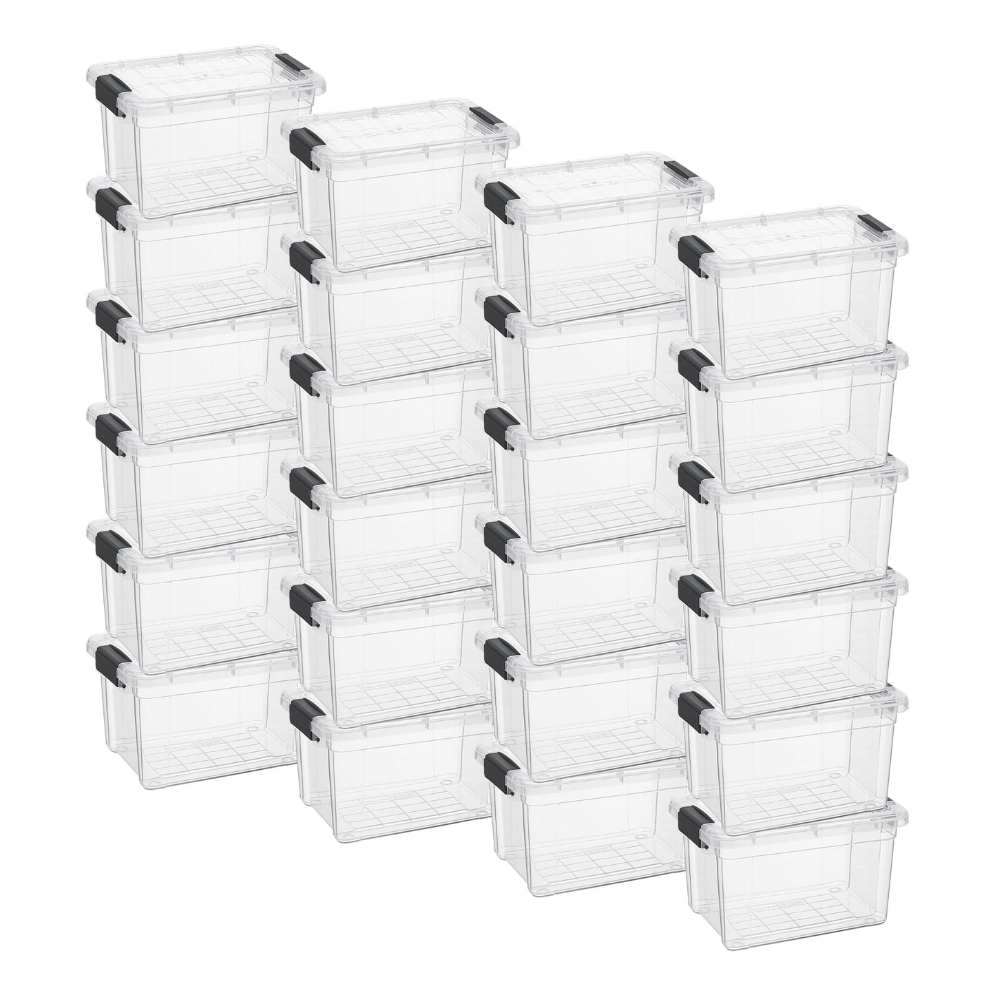 Superio Clear Plastic Storage Bins with Lid, 4.5 Quart Box, Organizing Containers, Stackable Plastic Tote for Home, Garage, Dorm, School, and Office