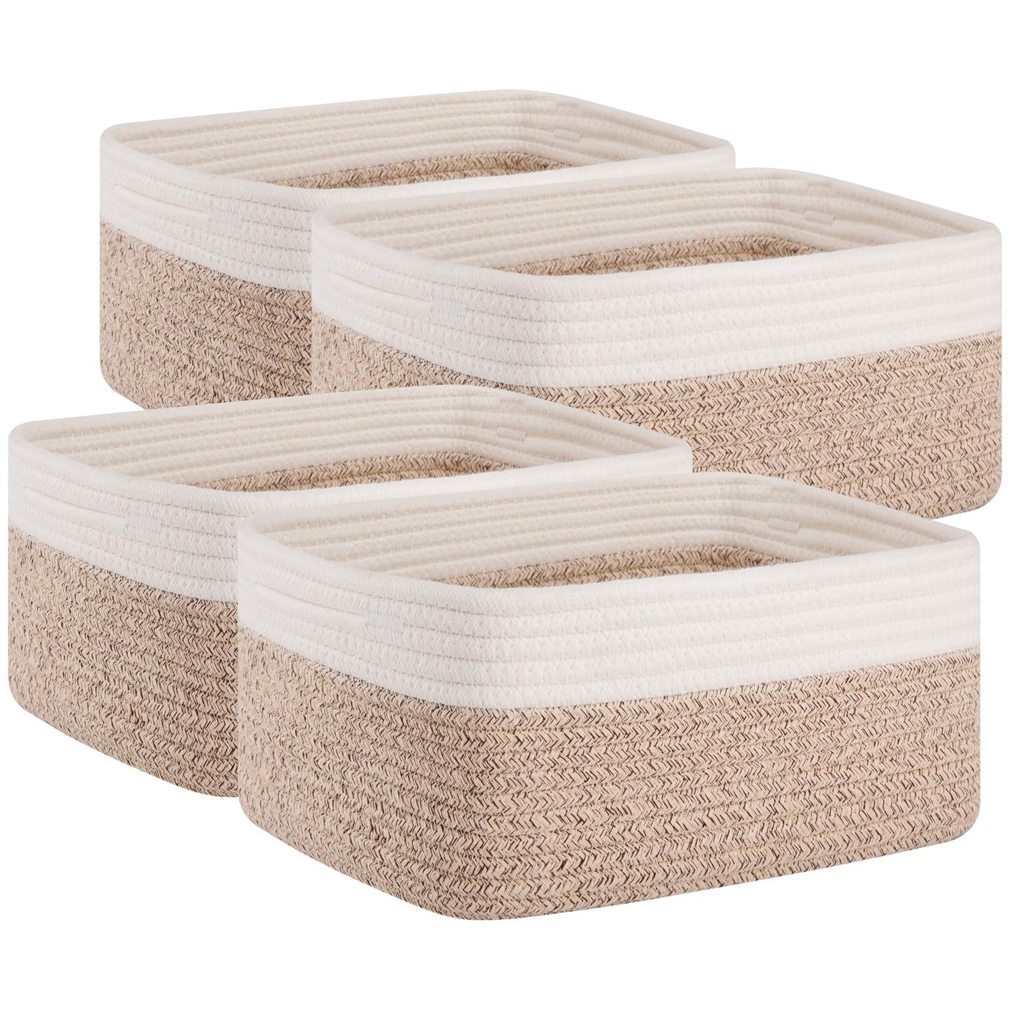 OIAHOMY 4 PACK 7L Storage Baskets for Organizing Storage Bins Brown