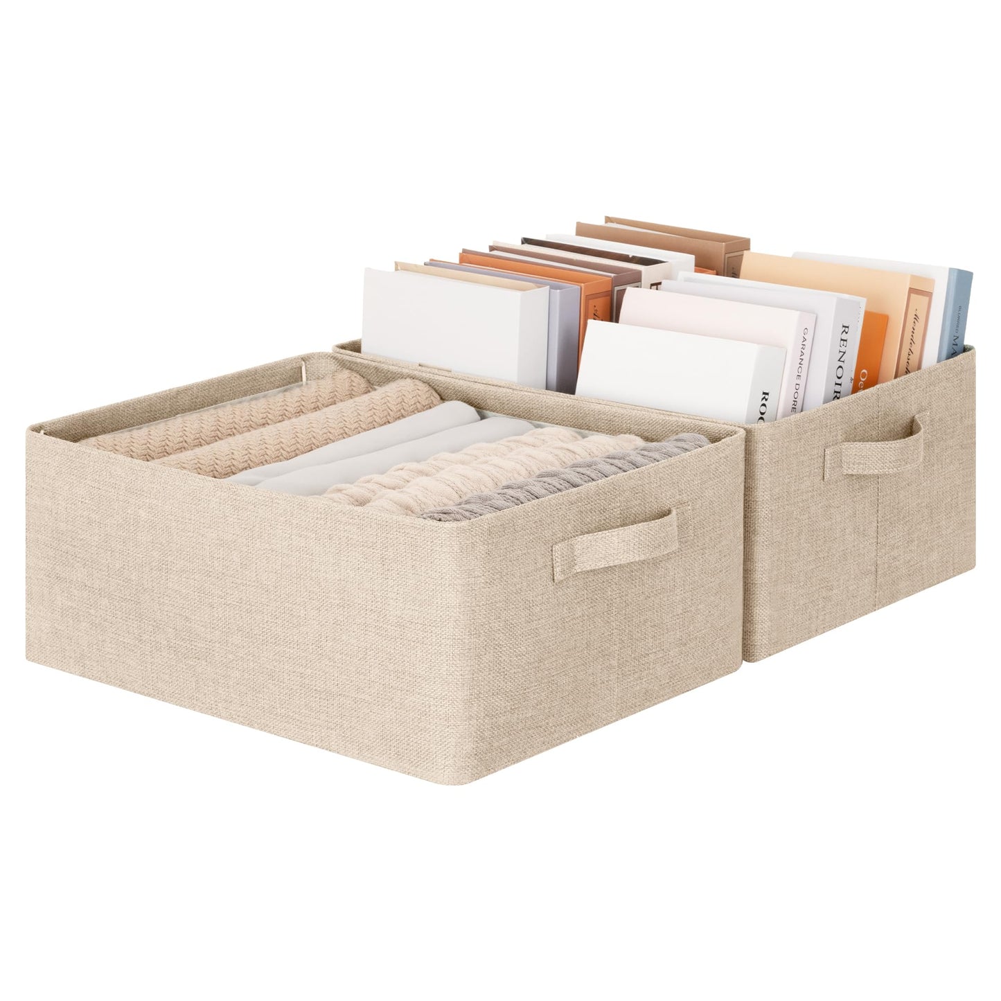 GRANNY SAYS Storage Basket for Shelves, Storage Bins, Light Taupe, 2-Pack