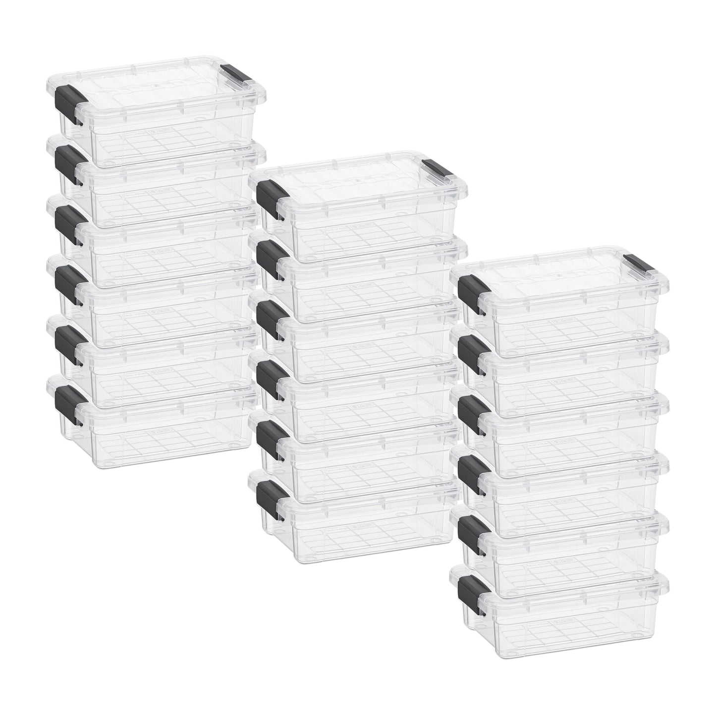 Superio Clear Plastic Storage Bins with Lid, 4.5 Quart Box, Organizing Containers, Stackable Plastic Tote for Home, Garage, Dorm, School, and Office