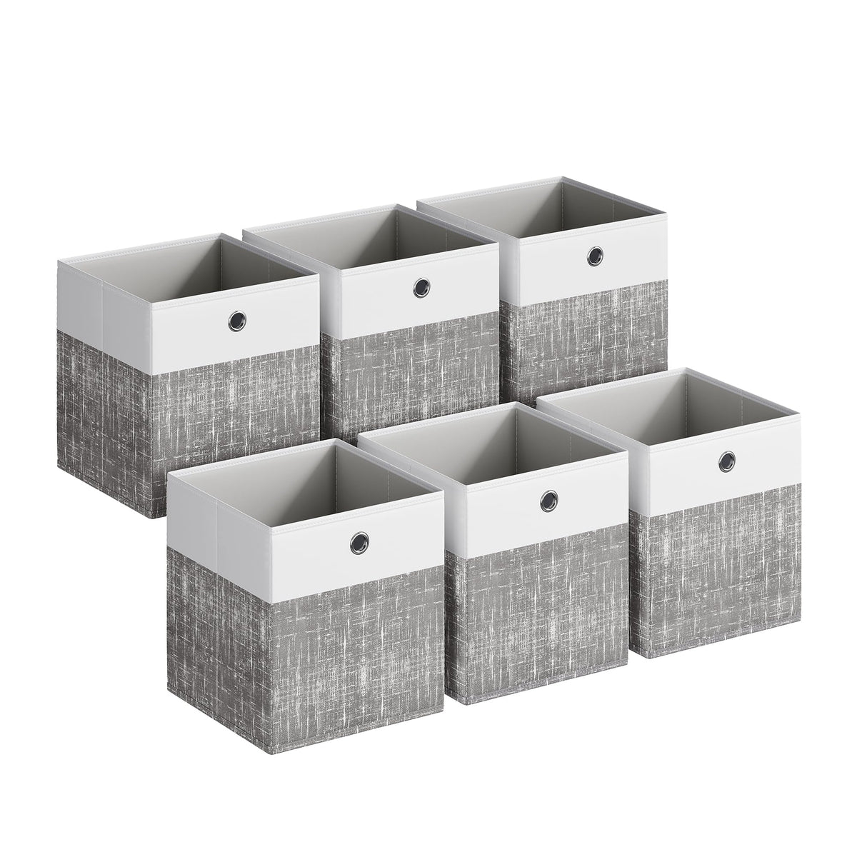 SONGMICS Storage Cubes, Set of 6 Foldable Organizer Boxes with Handles