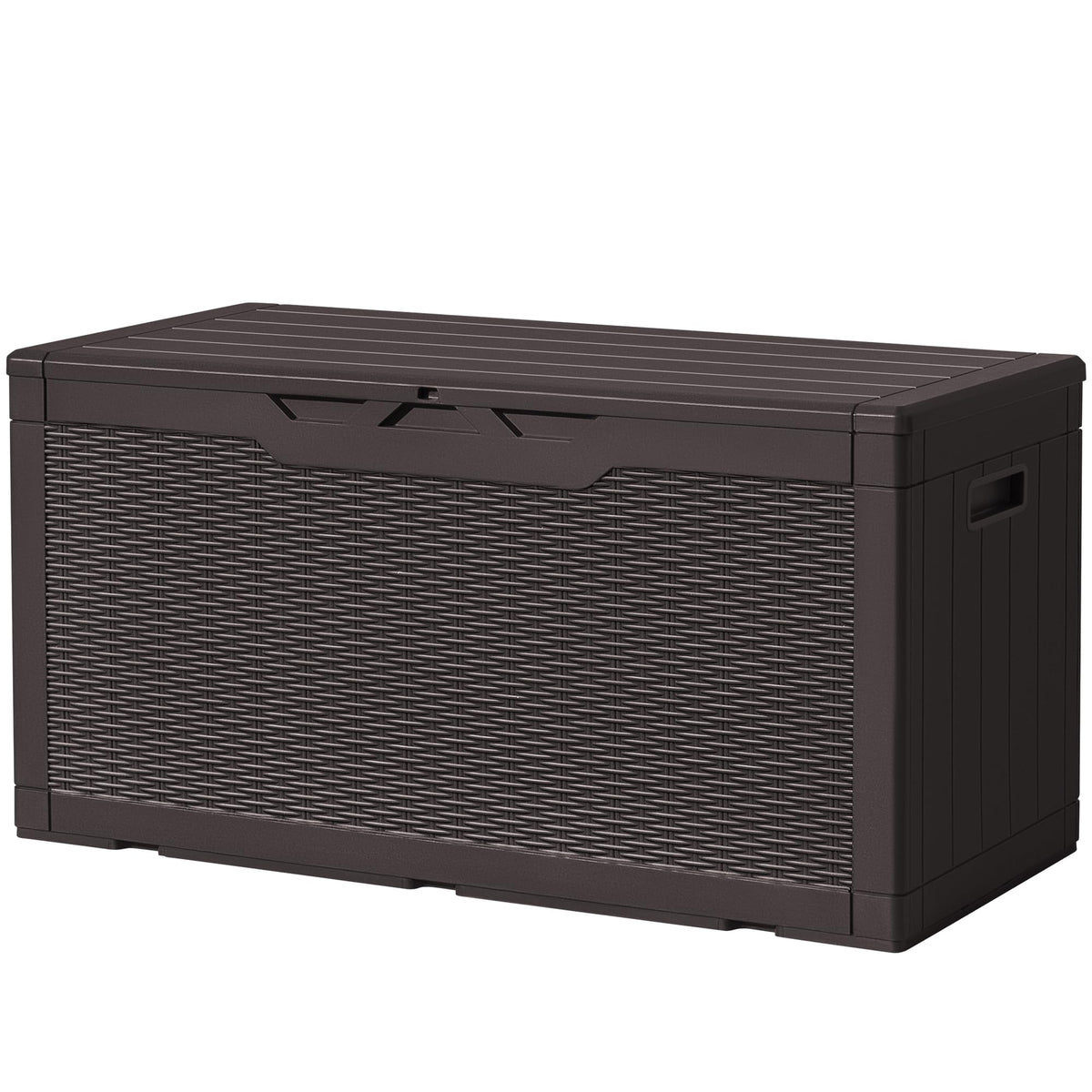 Devoko 30 Gallon Resin Deck Box Waterproof Outdoor Storage Box for Patio Furniture Pool Accessories Indoor Storage for Cushion Garden Tools (30 Gallon, Black)