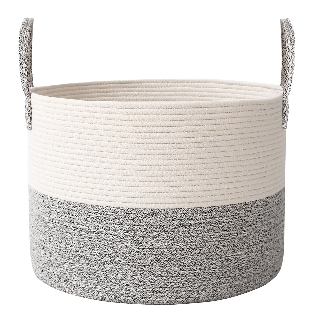 JMvicyroam 65L Extra Large Machine Washable Cotton Rope Blanket Basket