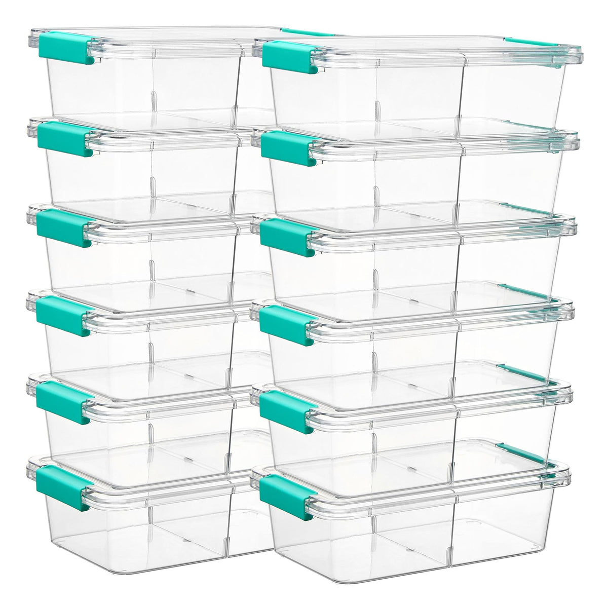 Vtopmart 4 Pack 6 Qt Plastic Storage Bins with Lids, Clear Sensory Bins