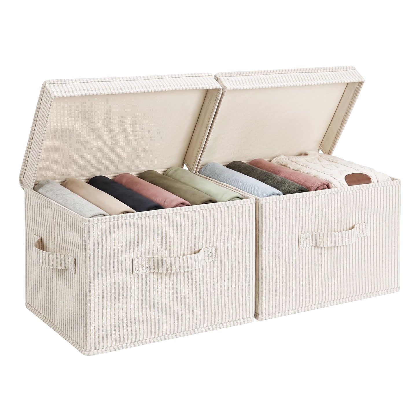 StorageWorks Fabric Storage Bins with Lids, Closet Storage Bins