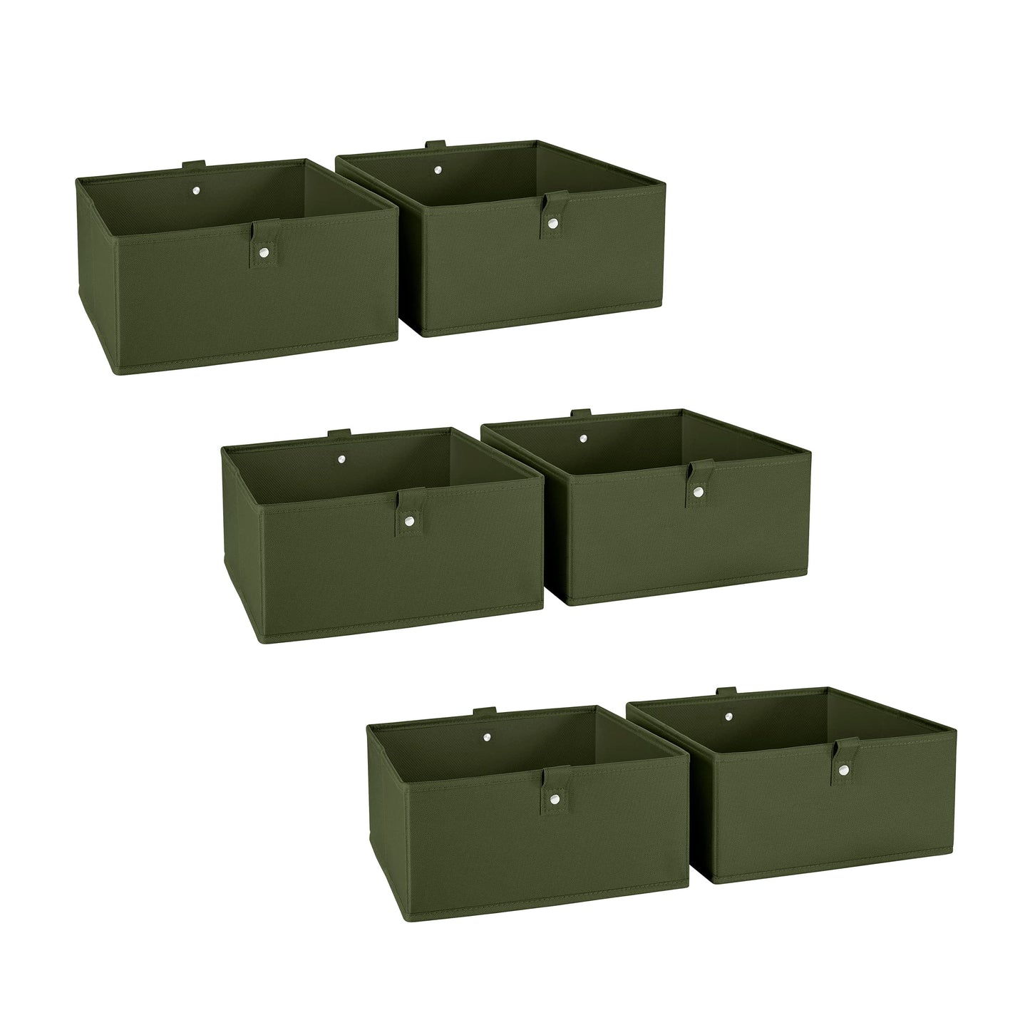 RiverRidge Folding Storage Bins - 2-pack of 5in Tall Olive Cubes
