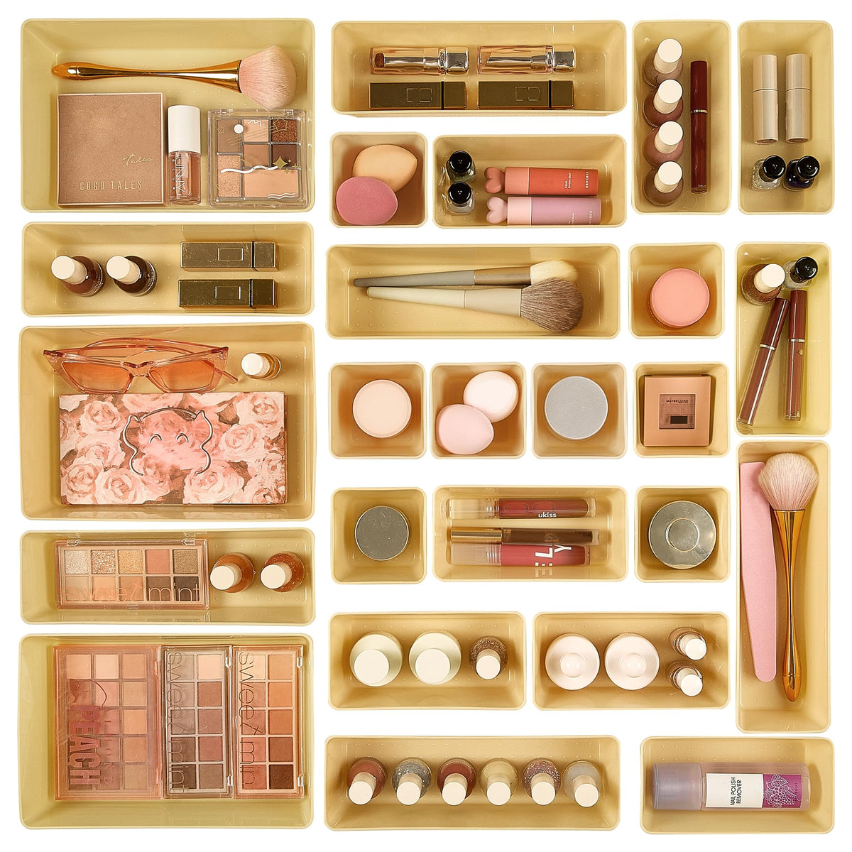 Vtopmart 25 Pack Plastic Drawer Organizers with Non-slip Rubber Pads