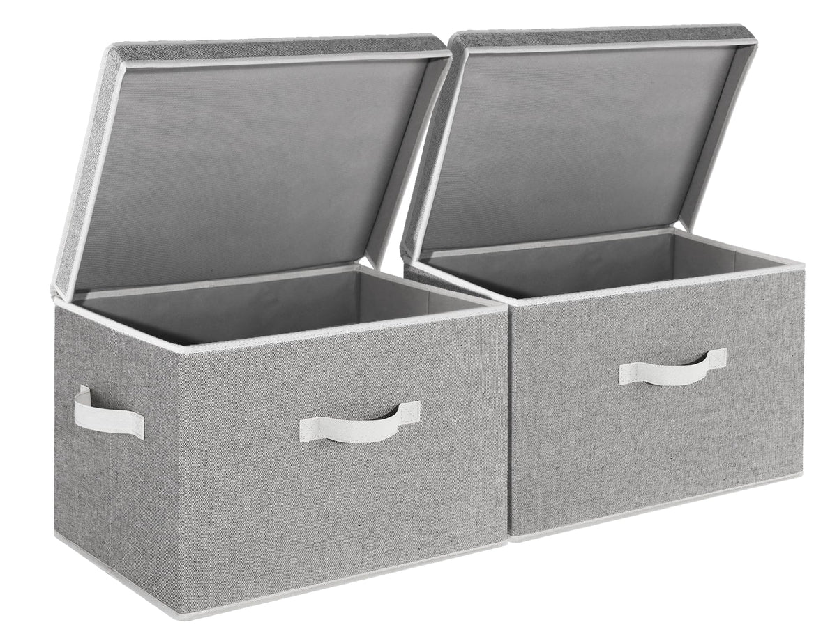 StorageWorks Fabric Storage Bins with Lids, Closet Storage Bins