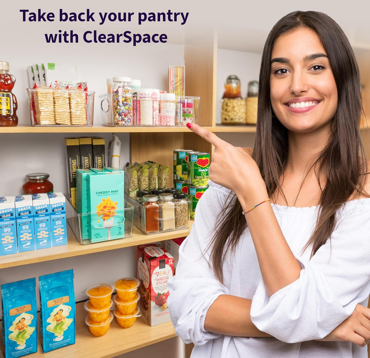 ClearSpace Pantry Organizers and Storage and Cabinet Organizer, 2 Pack