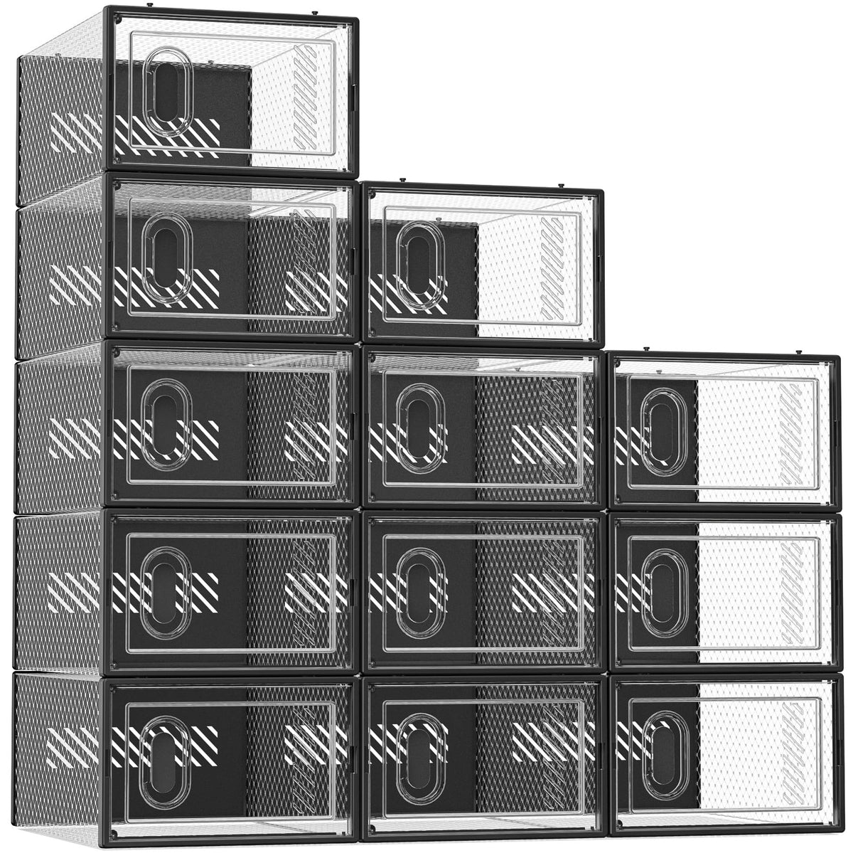 SIMPDIY Clear Shoe Storage Boxes, Stackable Shoe Organizer for Closet