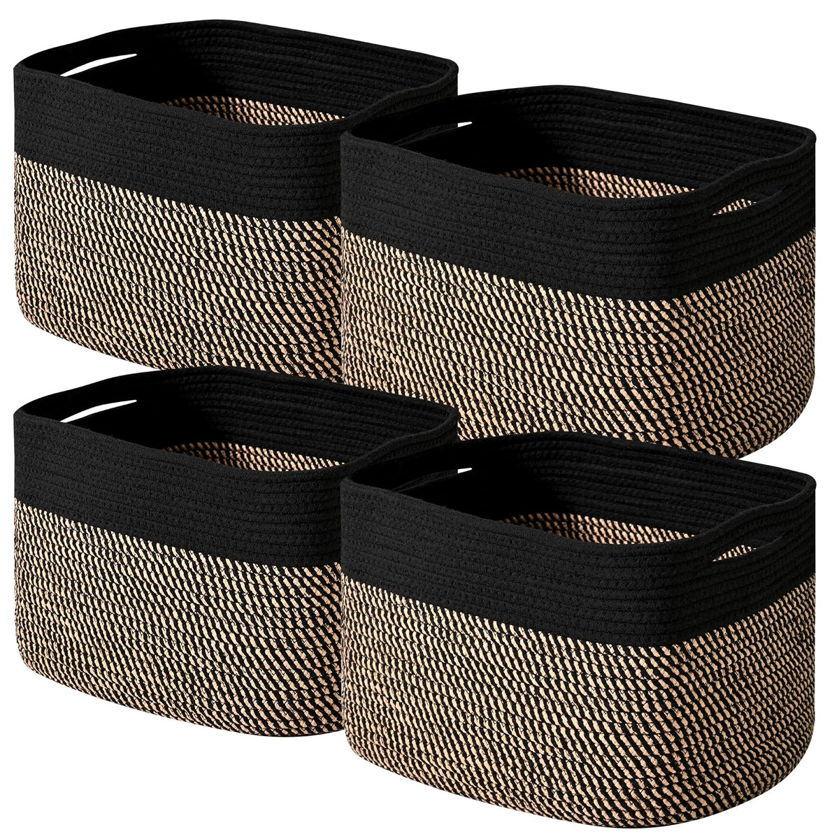 ICERZCZ Storage Baskets for Organizing 12.5"x9.1"x7.9" (4 Packs) Off White