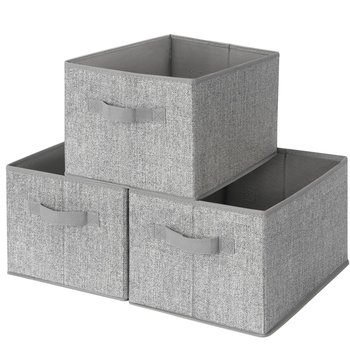 GRANNY SAYS Closet Storage Bins with Handles, Gray, Large, 3-Pack
