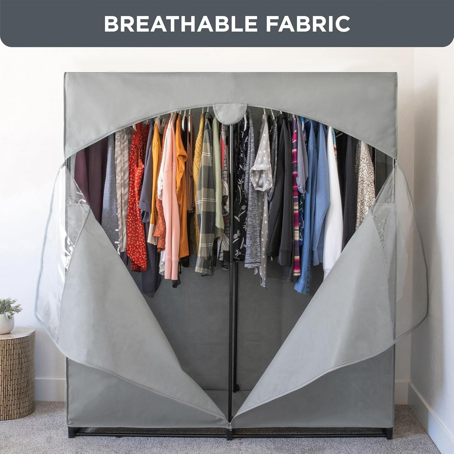 HOLDN’ STORAGE Portable Wardrobe Closet, 65 LBs Large Capacity