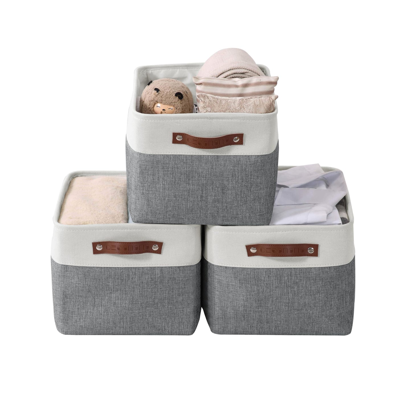 DECOMOMO Storage Bins, Large Fabric Storage Baskets for Shelves 3 Pack