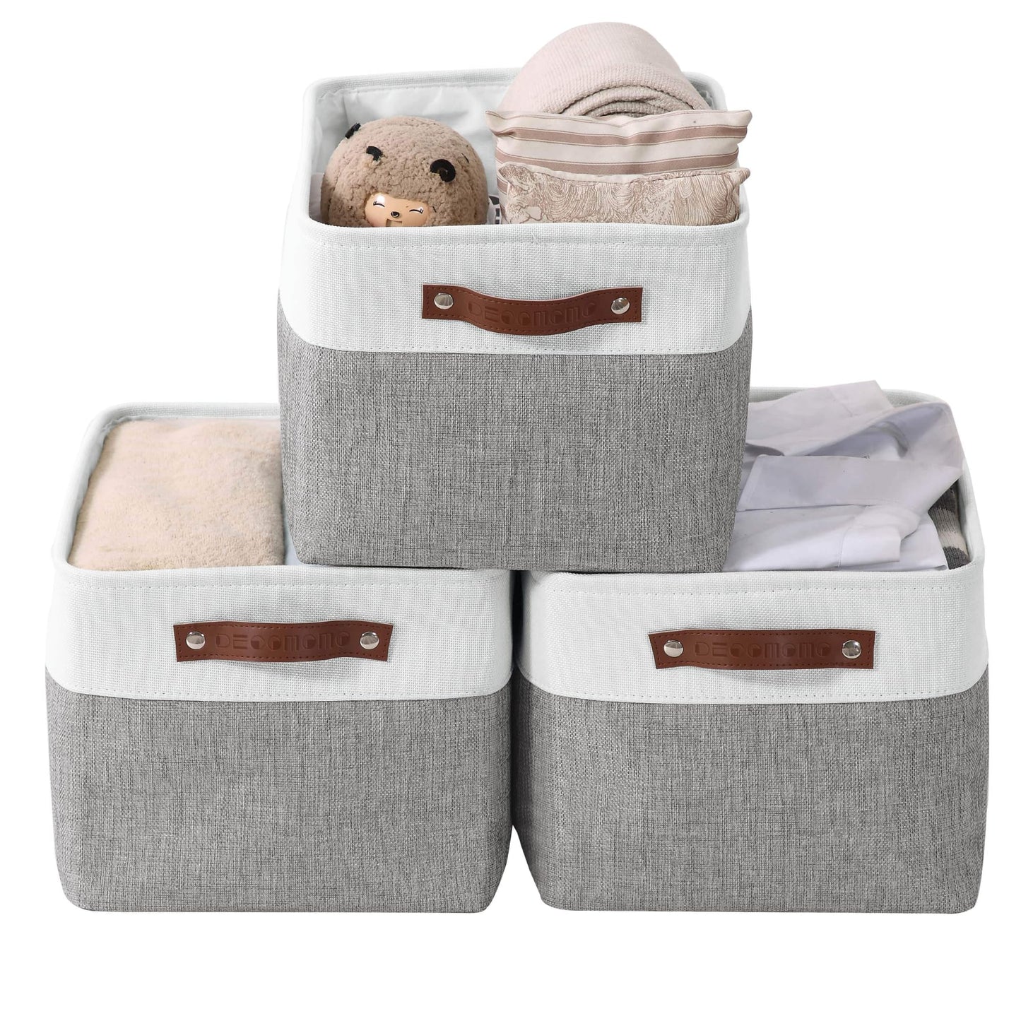 DECOMOMO Storage Bins, Large Fabric Storage Baskets for Shelves 3 Pack