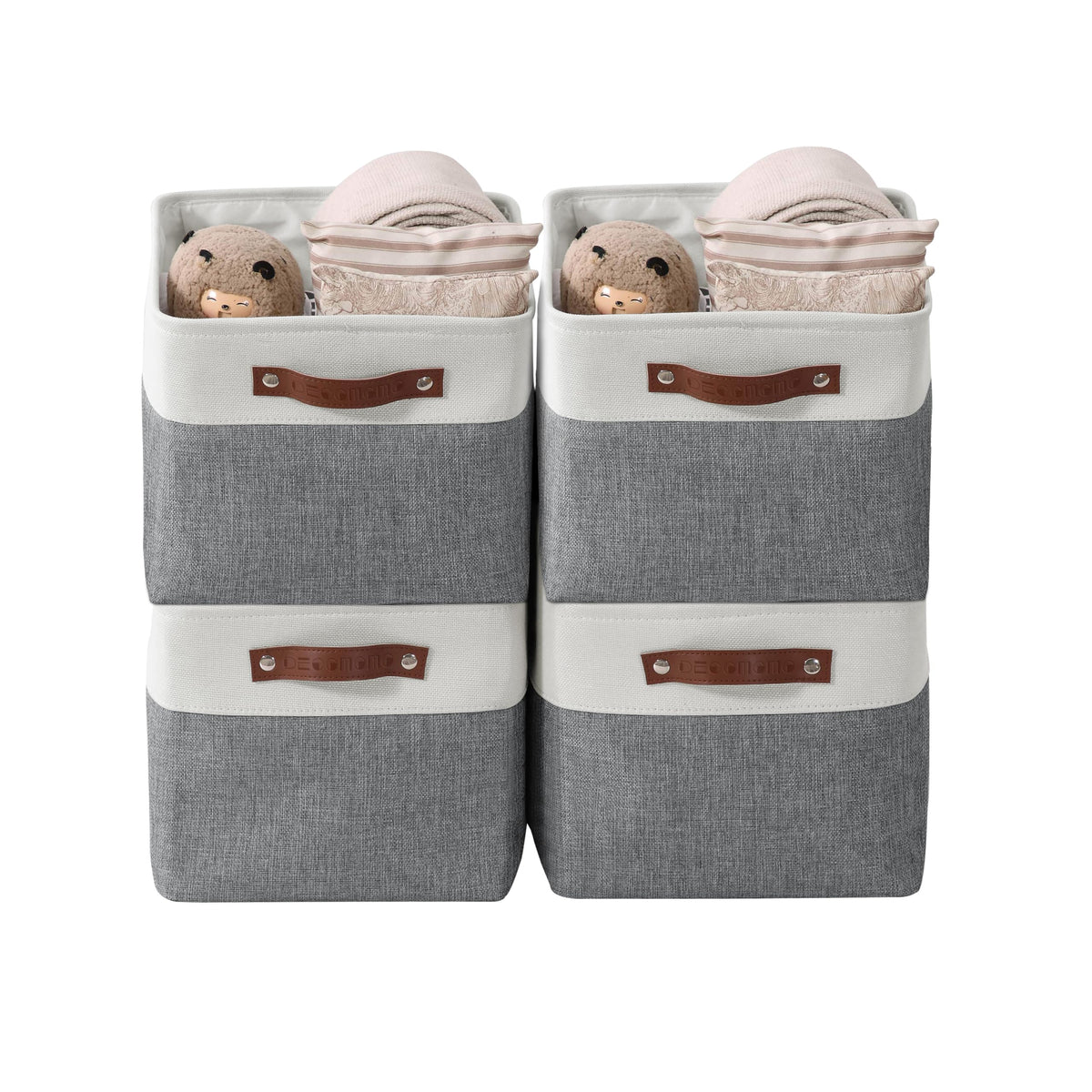 DECOMOMO Storage Bins, Large Fabric Storage Baskets for Shelves 3 Pack