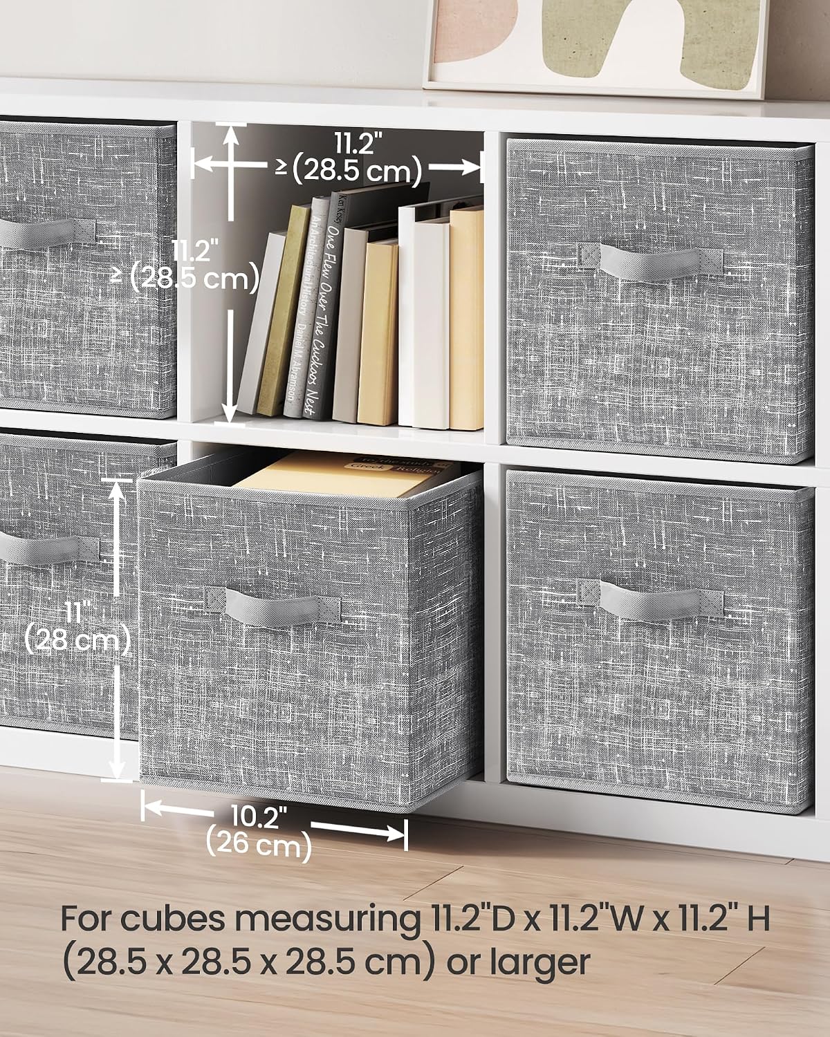 SONGMICS Storage Cubes, Set of 6, 11-Inch Foldable Closet Organizers