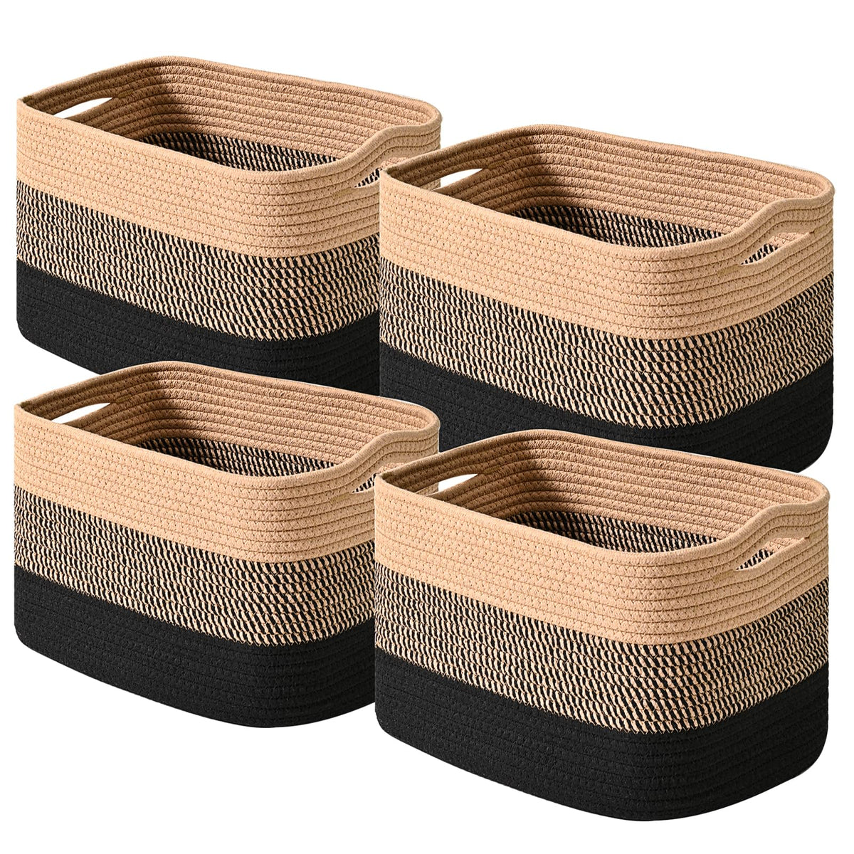 ICERZCZ Storage Baskets for Organizing 12.5"x9.1"x7.9" (4 Packs) Off White