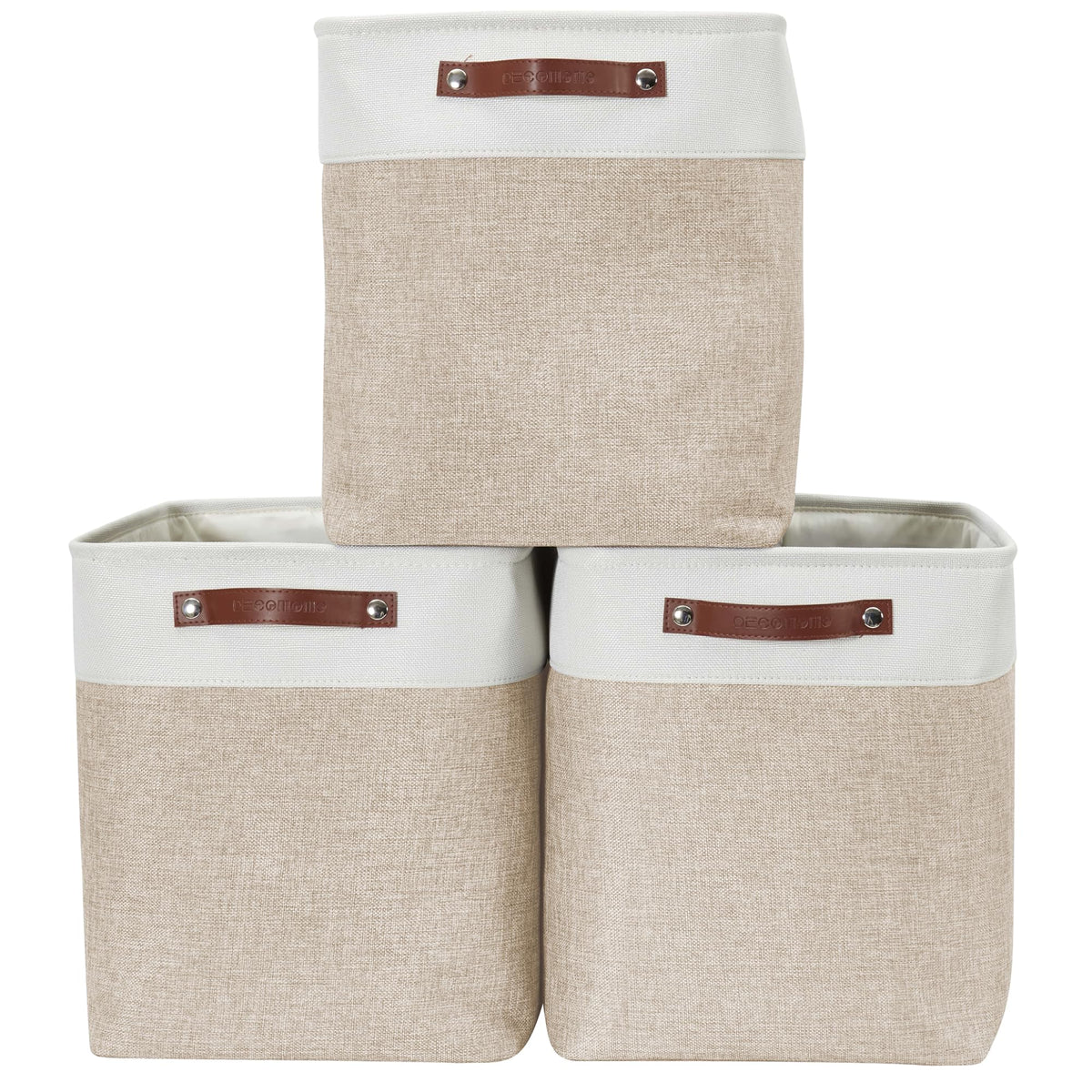 DECOMOMO Storage Bins, Large Fabric Storage Baskets for Shelves 3 Pack