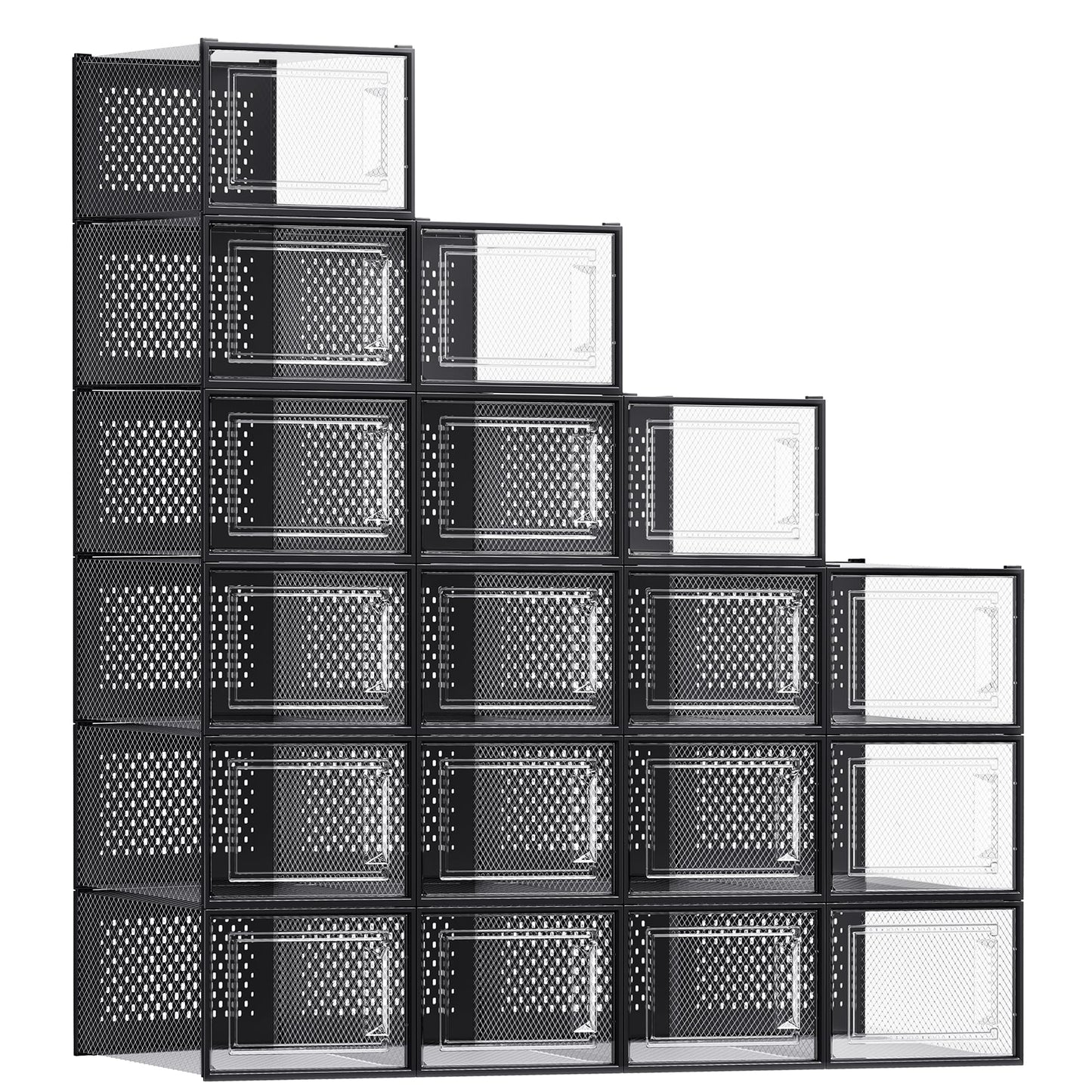 SONGMICS Shoe Boxes, Clear Plastic Sneaker Box, Pack of 12